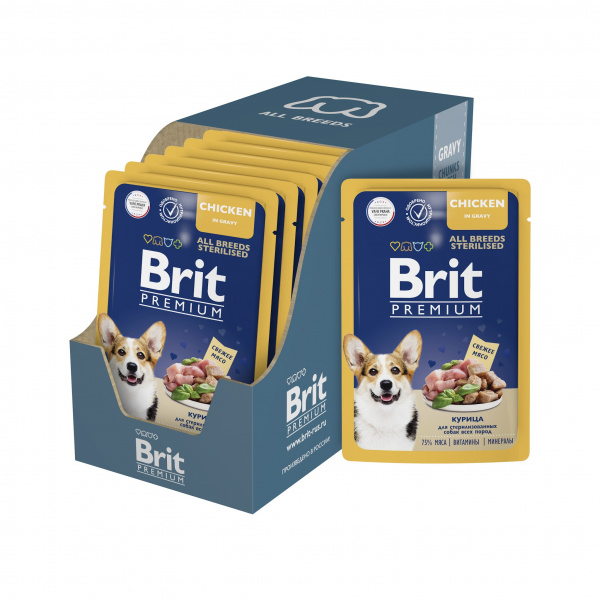 Brit Premium влажный корм для стерилизованных собак с курицей в соусе, 85 г
