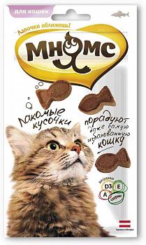 Лакомство Мнямс лакомые кусочки для кошек в форме рыбок 35г