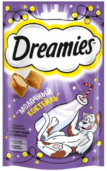 Лакомство Dreamies для кошек с добавлением молока 60г  