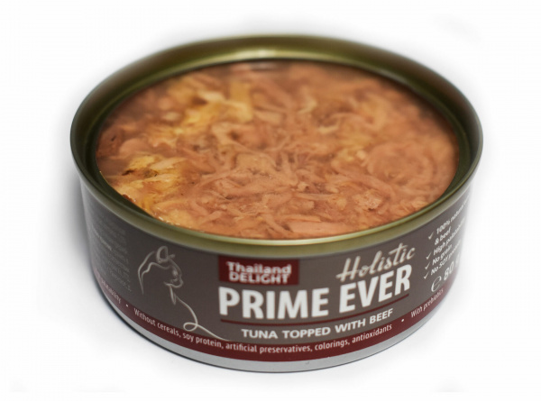 Prime Ever для кошек тунец с говядиной в желе 80г