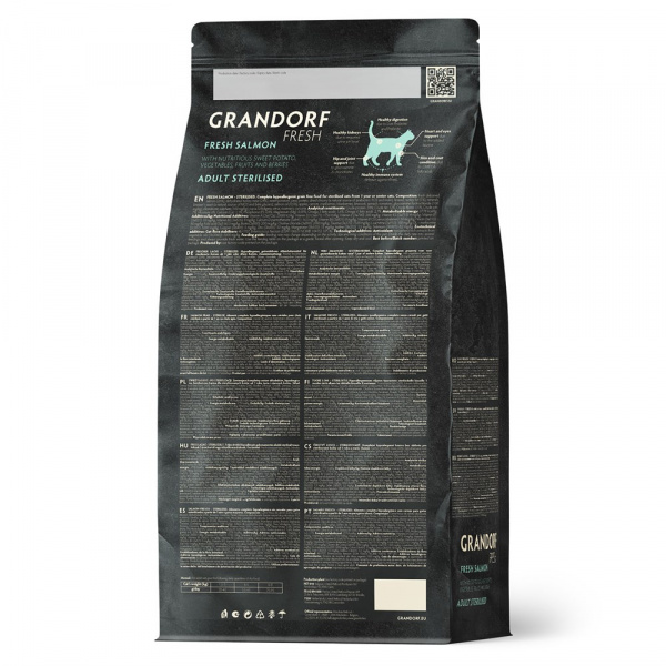 Grandorf Fresh сухой корм для стерилизованных кошек с лососем и бататом, 2 кг