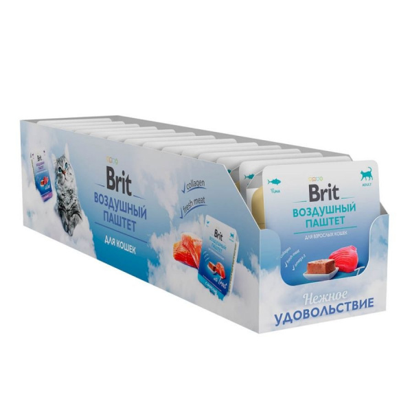 Brit Premium влажный корм для кошек, паштет с тунцом, 100 г