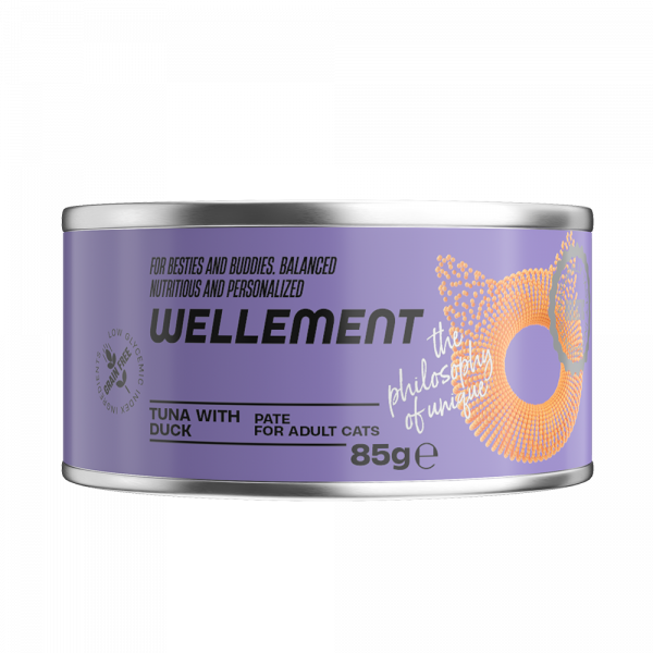 Wellement (Веллемент) консервы паштет для взрослых кошек Тунец с уткой, 85 г