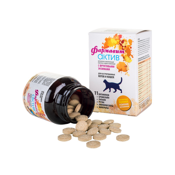 Фармавит АКТИВ д/кастрированных котов и кошек 60 табл