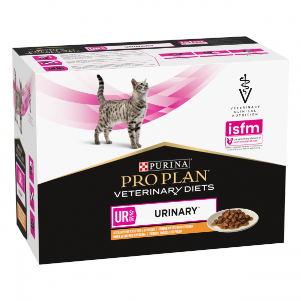 Purina Pro Plan Veterinary Diets UR для кошек пауч диета при Мочекаменная болезни курица 85г
