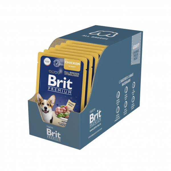Brit Premium влажный корм для стерилизованных собак с курицей в соусе, 85 г