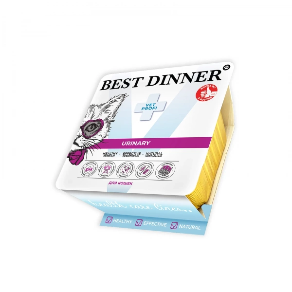 Best Dinner VET PROFI Urinary влажный корм для кошек при мочекаменной болезни с ягнёнком, паштет, 100 г
