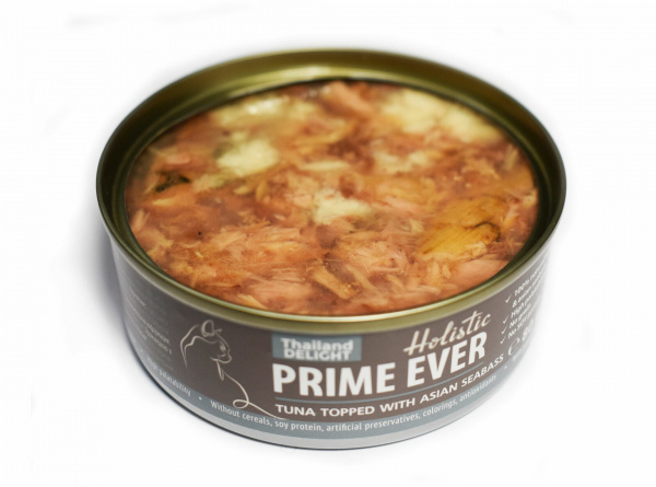 Prime Ever для кошек тунец с сибасом в желе 80г