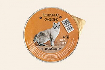 Кошачье счастье влажный корм для кошек с индейкой, ламистер, 100 г