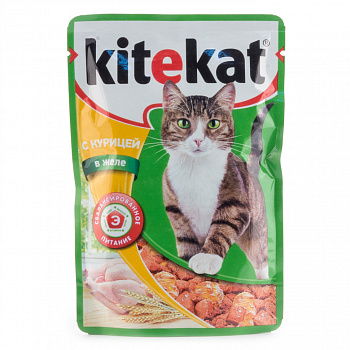 Kitekat влажный корм для кошек с курицей в желе, 85 г