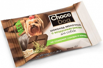 Шоколад Choco Dog молочный с воздуш.рисом 15г